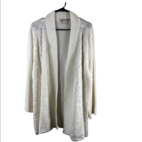 Peter Nygard Sweaters - Peter Nygard White open front  Cardigan 3X